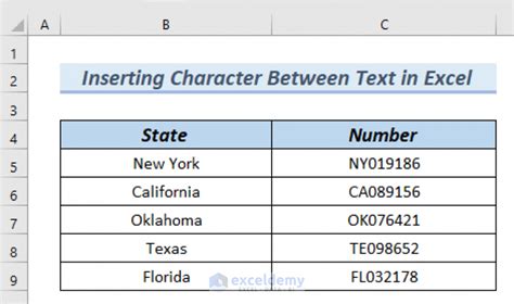 how to put character in excel