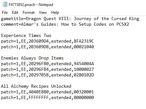 how to put cheats on pcsx2