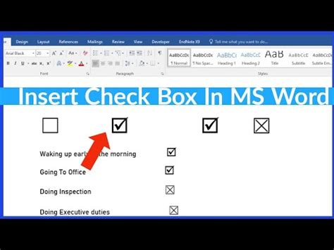how to put check box in microsoft word