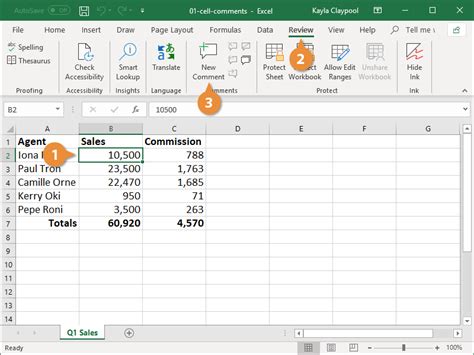 how to put comment in excel cell