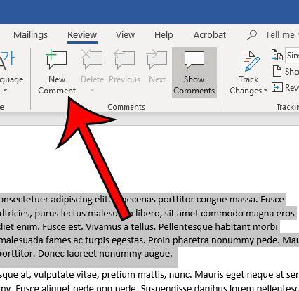 how to put comments in word document