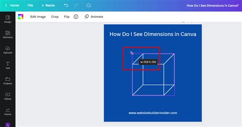 how to put dimensions in canva