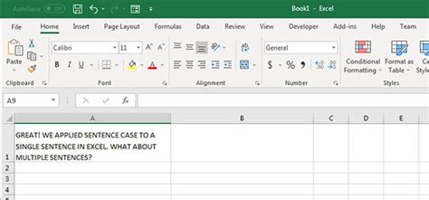 how to put excel in a sentence