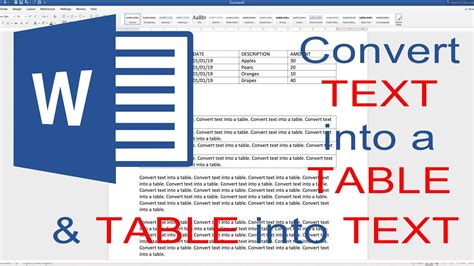 how to put existing text into a table in word