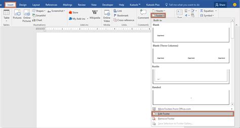 how to put file name in footer word