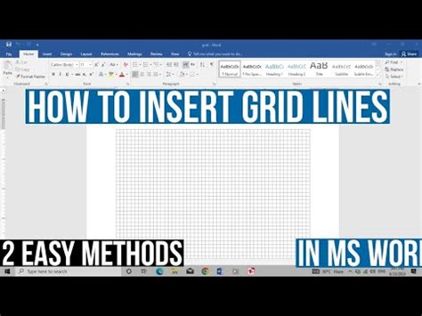 how to put grid lines in ms word