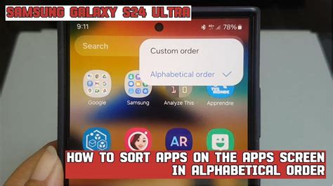 how to put home screen apps in alphabetical order