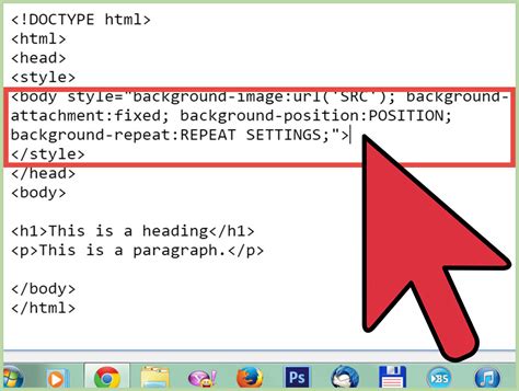 how to put image in background html css