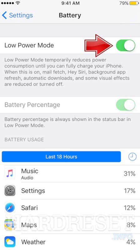 how to put iphone in power save mode