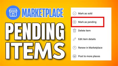 how to put item as pending on facebook marketplace