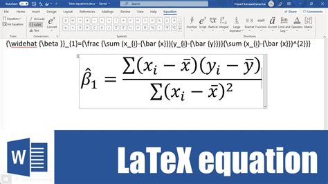 how to put latex formula in word