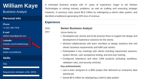 how to put linkedin url in resume