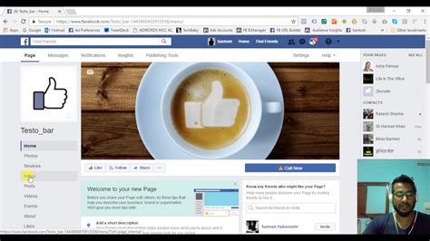 how to put menu on facebook page