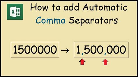 how to put million comma in excel