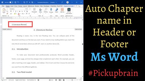 how to put name in header on word