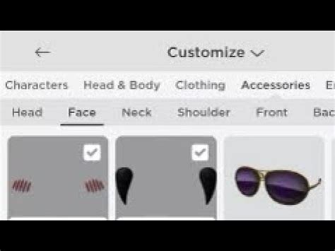 how to put on 2 face accessories on roblox mobile
