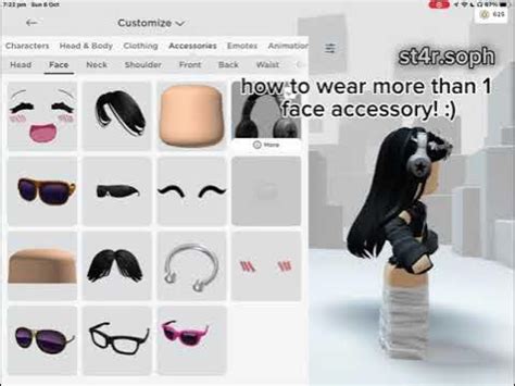 how to put on more than one face accessory on roblox mobile