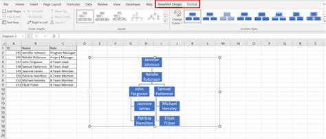 how to put organizational chart in excel