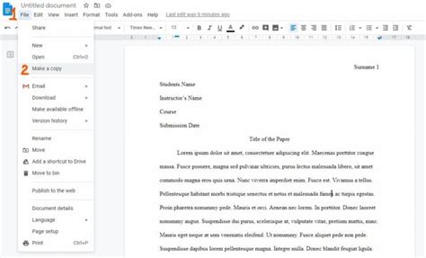 how to put paper in mla format on google docs