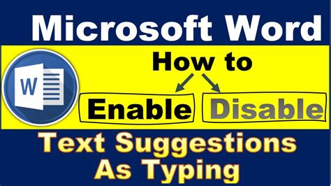how to put predictive text on word