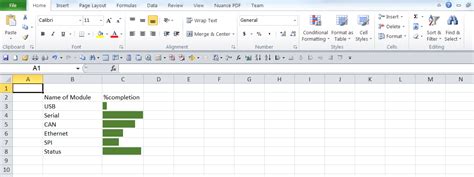 how to put progress bar in excel cell