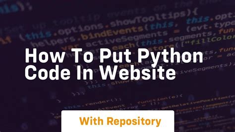 how to put python code into a website