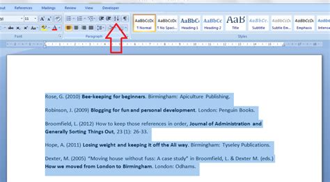 how to put references in alphabetical order in word document