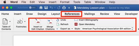 how to put references in word with mendeley
