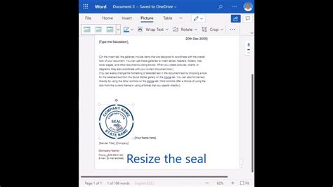 how to put stamp in word