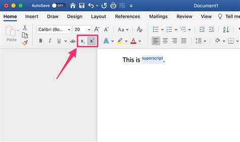 how to put superscript in word on mac