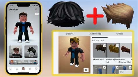 how to put two hairs on roblox mobile