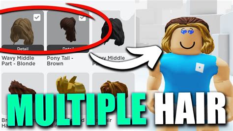 how to put two hairs on roblox mobile 2024