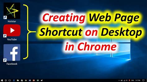 how to put web page shortcut on desktop
