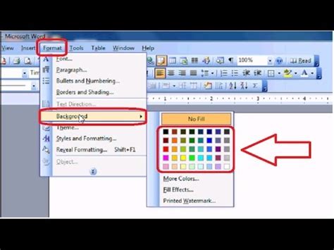how to put white background in ms word