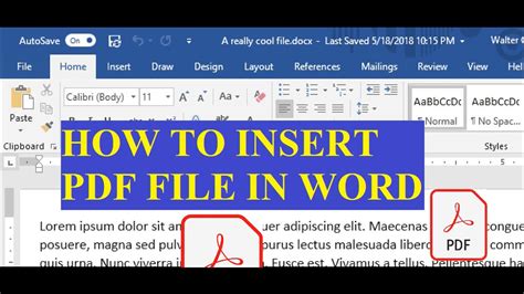 how to put word in pdf