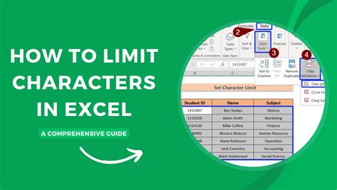how to put word limit in excel