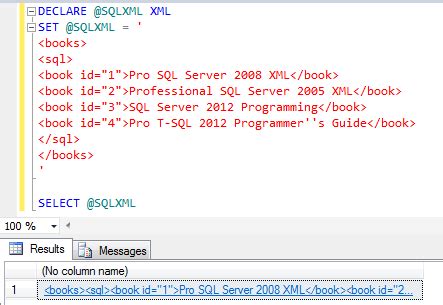 how to query xml in sql