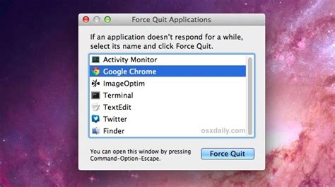 how to quit running applications on mac