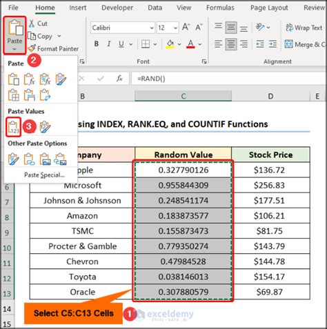 how to randomize a list of names in excel without duplicates