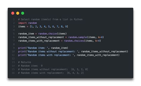 how to randomly select a number from a list in python
