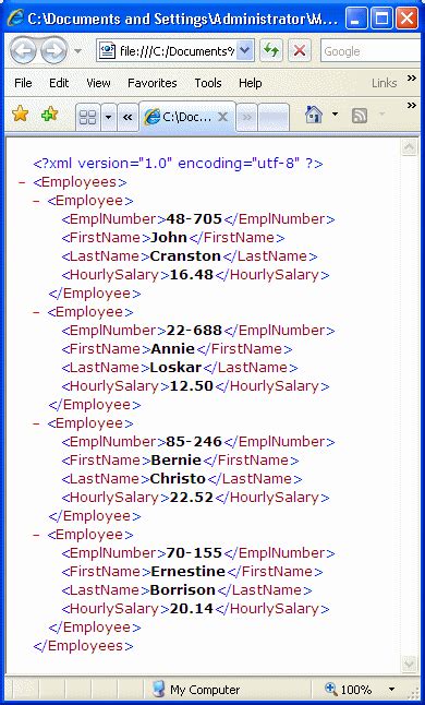 how to read and write xml file in c#
