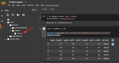 how to read data from google drive in colab