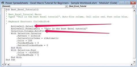 how to read excel macro code