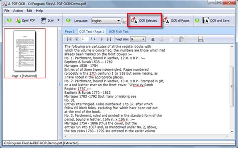 how to read text from a scanned pdf