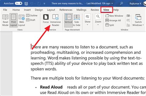 how to read text in microsoft word