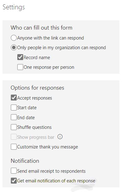 how to receive notifications from microsoft forms