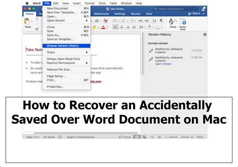 how to recover a document in word that was not saved on mac