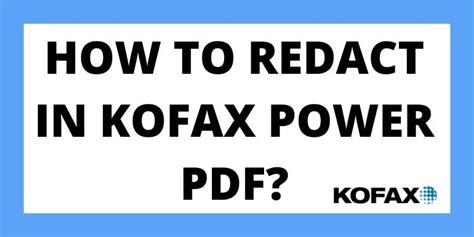 how to redact a pdf kofax