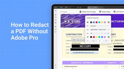 how to redact in pdf without adobe pro