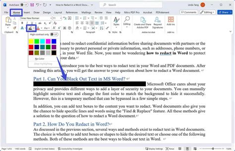 how to redact text in docs